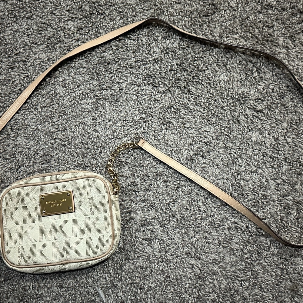 Michael Kors Cream Crossbody Bag with Gold Hardware